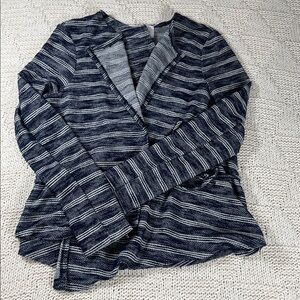 BCBGeneration Striped Open Front Waist-tie Cardigan